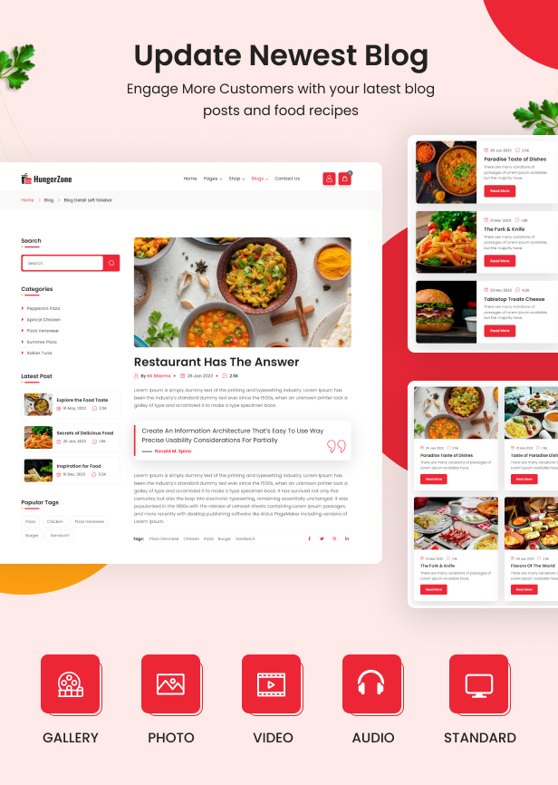 HungerZone - ASP.NET Core & MVC Fast Food And Restaurant Template
