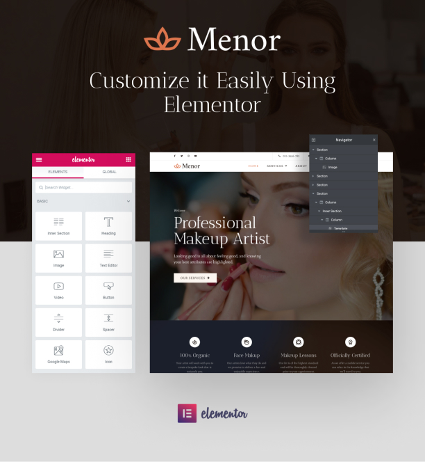 Hair stylist Elementor template