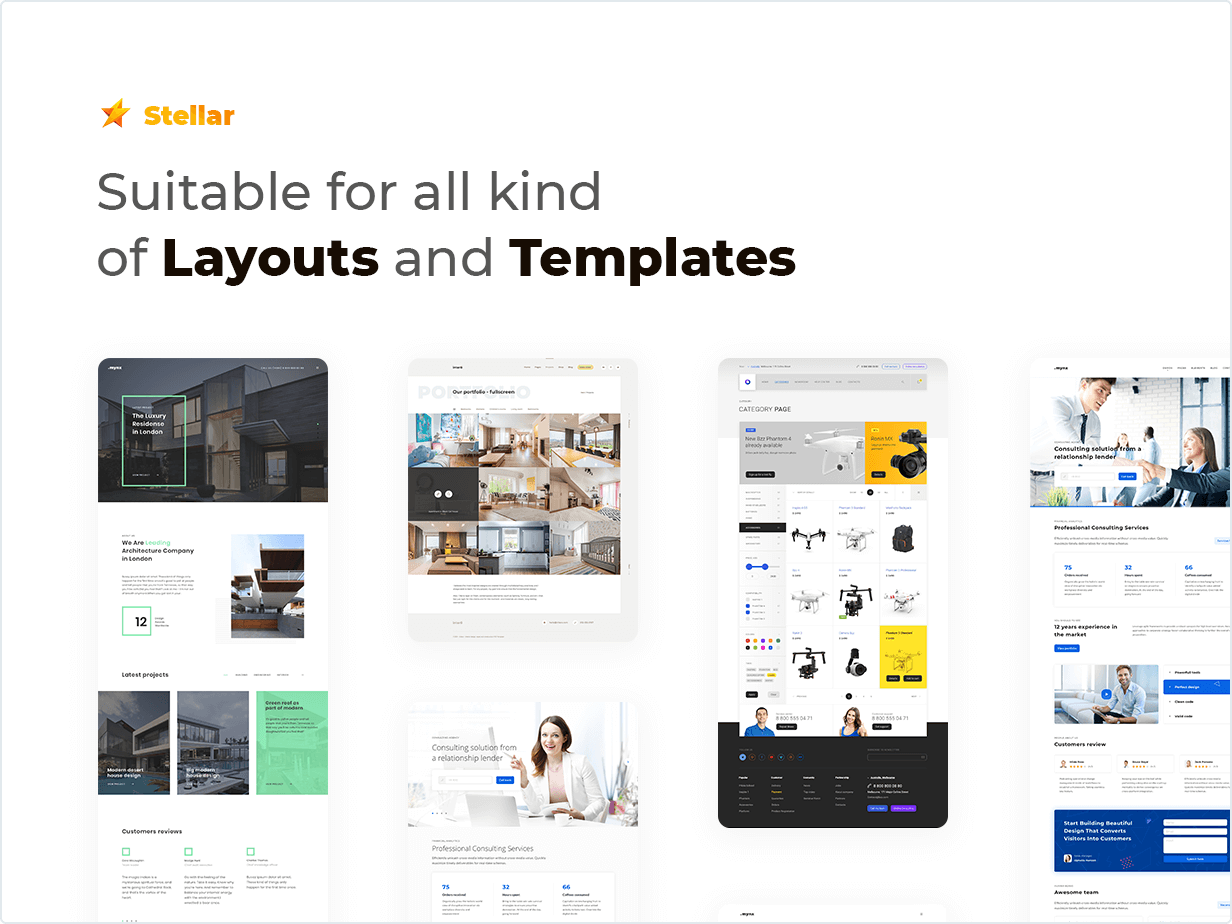 Plugin WordPress Stellar Rating adequado para todos os tipos de layouts e modelos