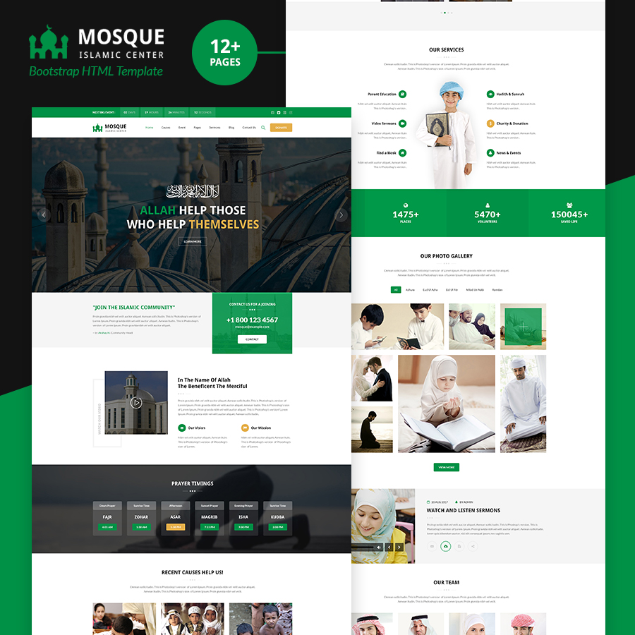 Mosque - Islamic Center Bootstrap HTML Template - 1