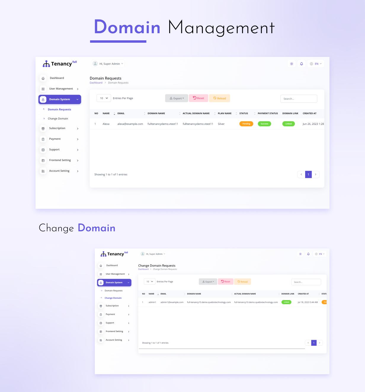 Full Tenancy - Domains, Database, Users, Role, Permissions & Settings - 4