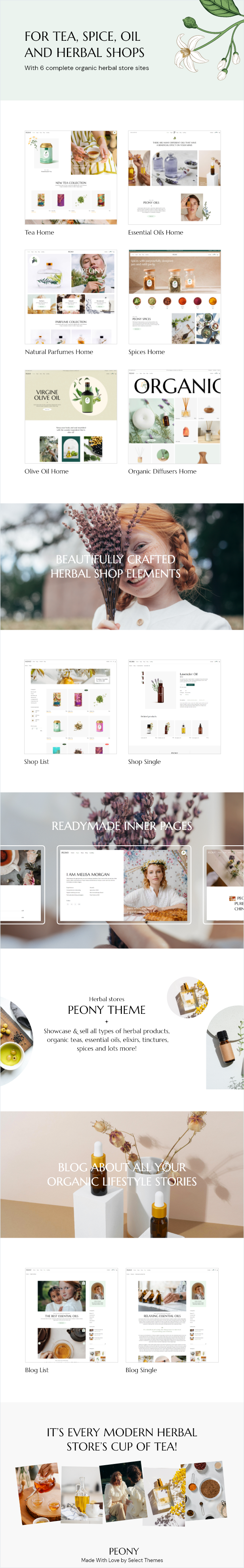 Peony - Organic Tea and Herbal Shop WordPress Theme - 1
