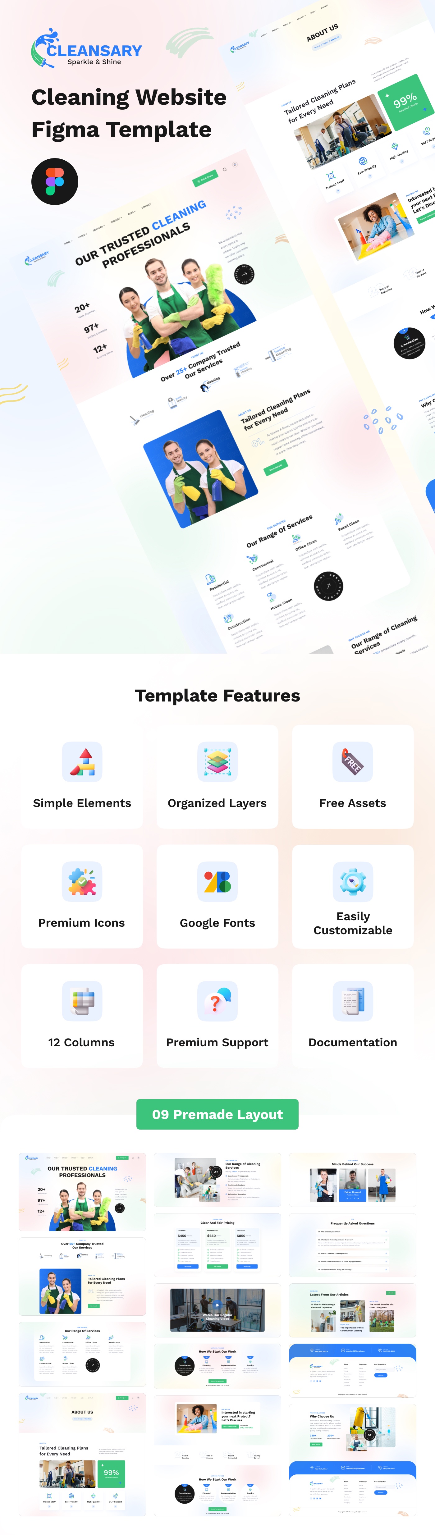 Cleansary- Cleaning Website Figma Template - 2