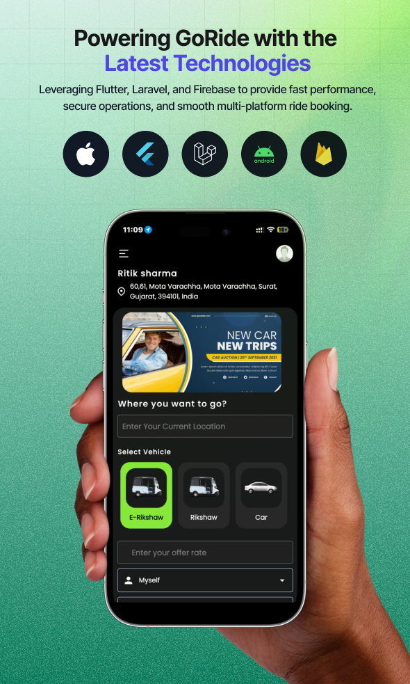 GORIDE | InDriver Clone | Flutter Complete Taxi Booking Solution with Bidding Option - 3