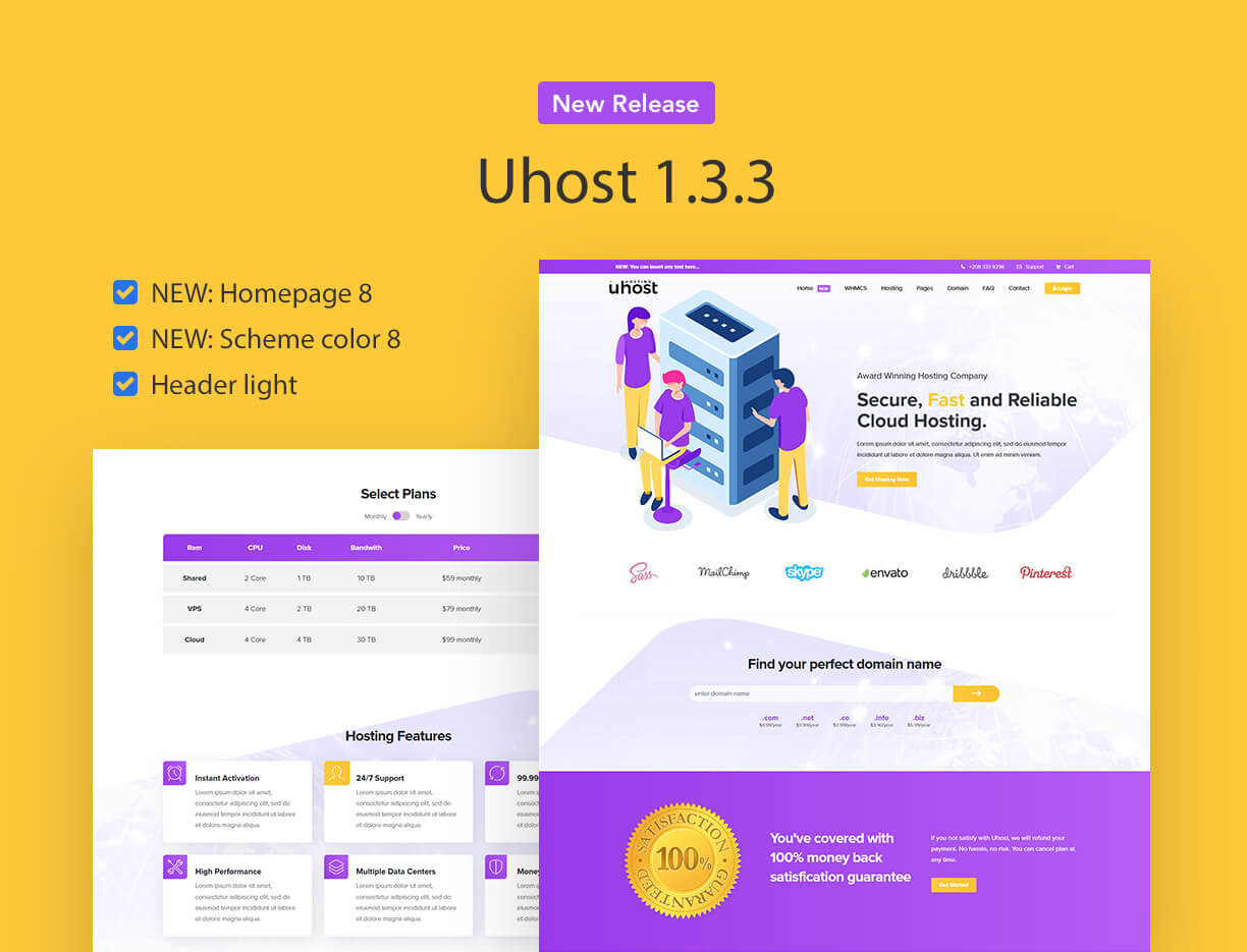 web hosting with whmcs template