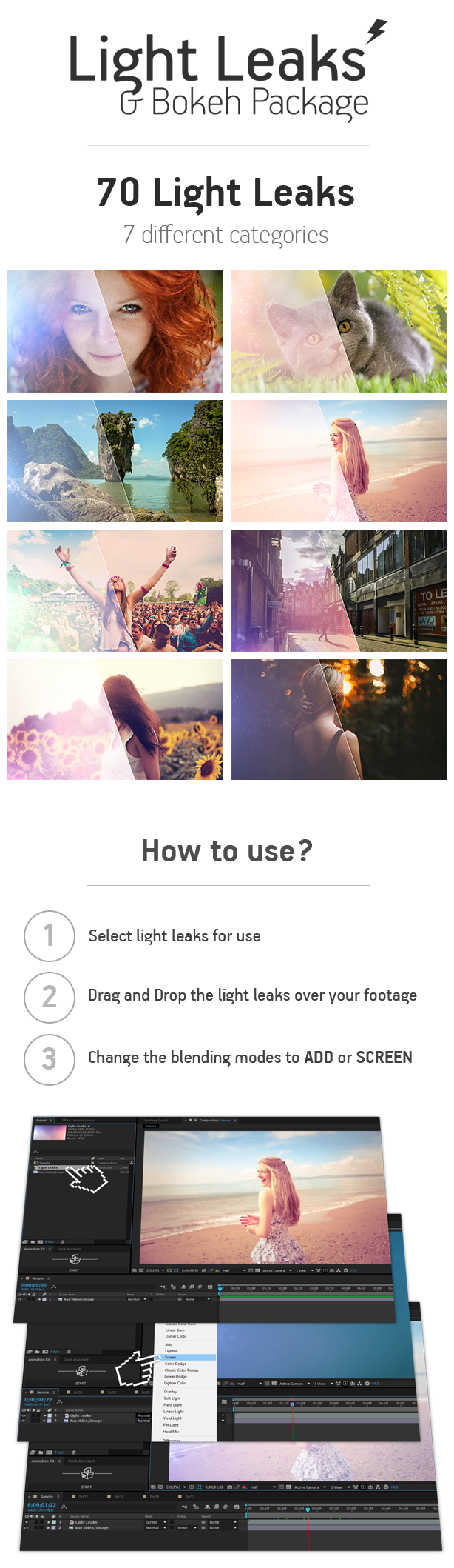 Light Leaks & Bokehs Package 16105529 - Free After Effects Templates | VideoHive 