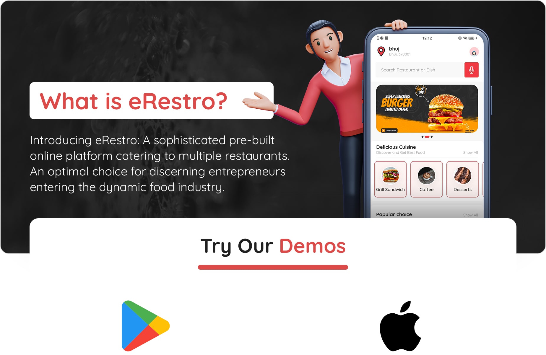 eRestro - Multi Restaurant Flutter App | Food Ordering App with Admin Panel & Restaurant Panel - 6