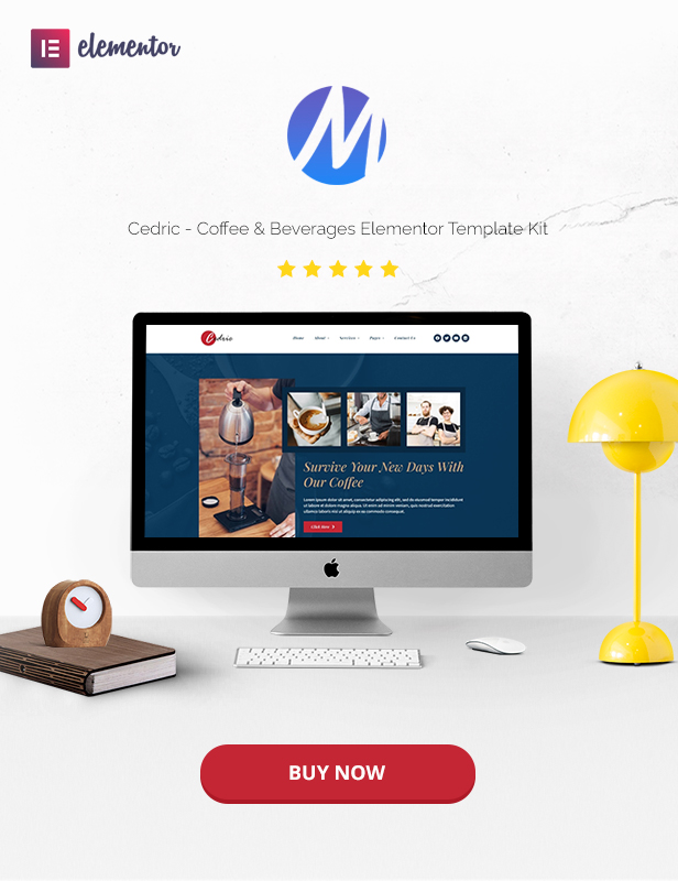 Cedric - Coffee & Beverages Elementor Template Kit - 1