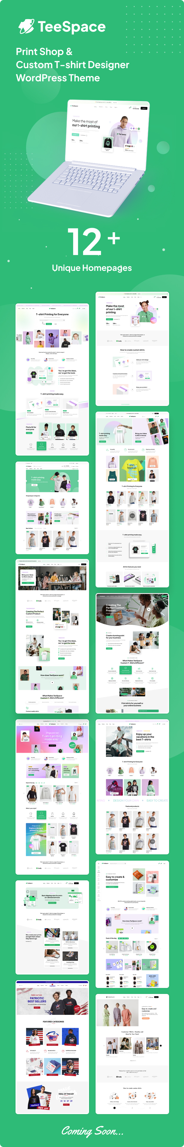 TeeSpace Print Custom T shirt Designer WordPress theme Denvo