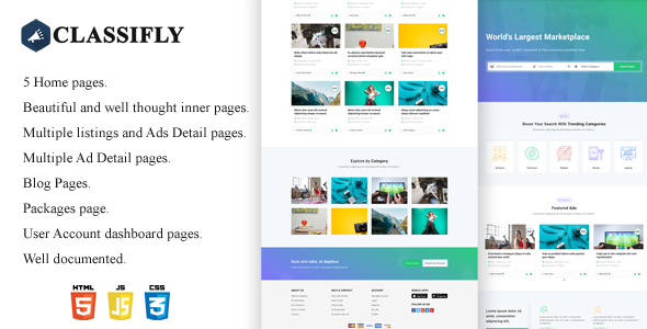Classifly - Classified Ads HTML Template - Business Corporate