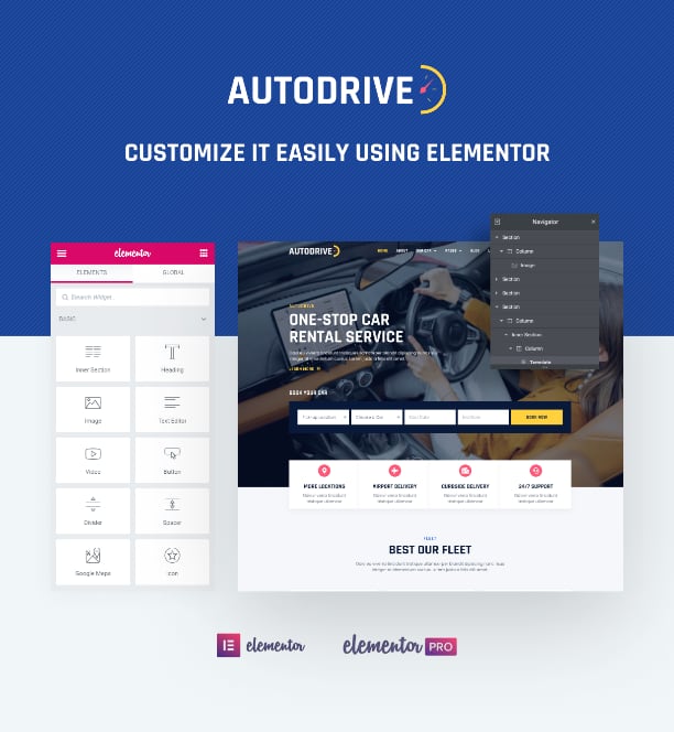 Auto rental website template