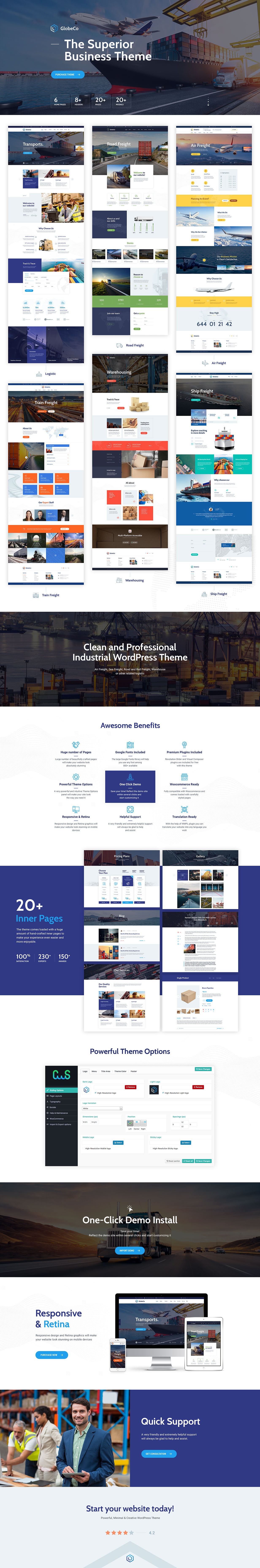 GlobeCo - Transportation & Logistics WordPress Theme