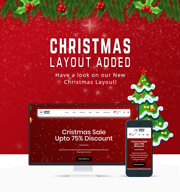 Plantmore - Flower Nursery Christmas Shopify Theme - 1
