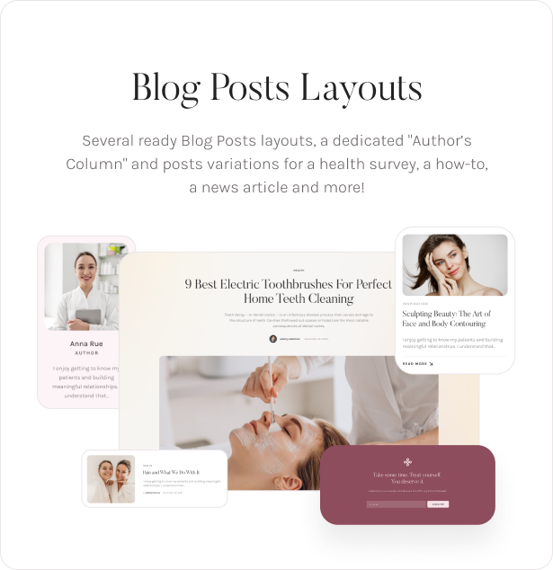 Layouts de postagens de blog