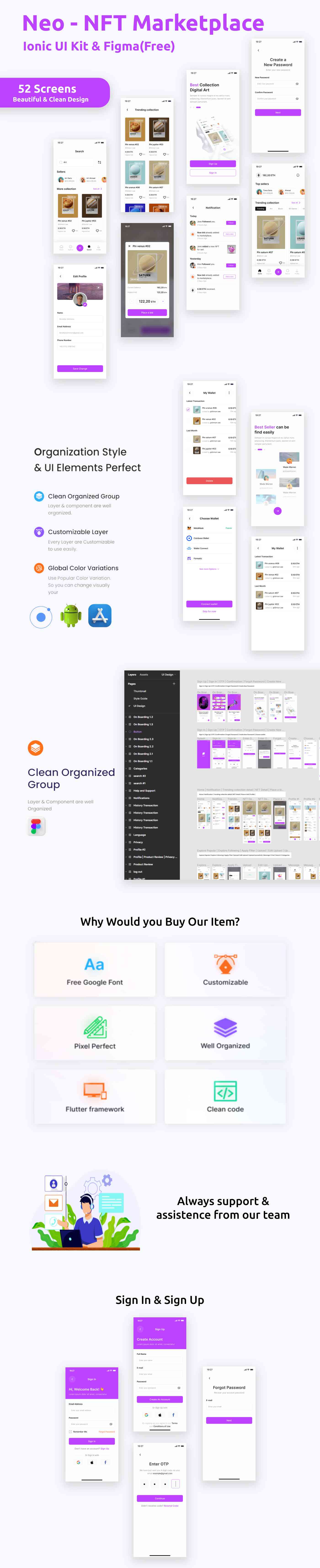 NFT MarketPlace App ANDROID + IOS + FIGMA | UI Kit | Ionic | NeoNFT - 1