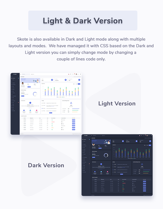 Skote - HTML & Laravel 10 Admin Dashboard Template + Sketch - 14
