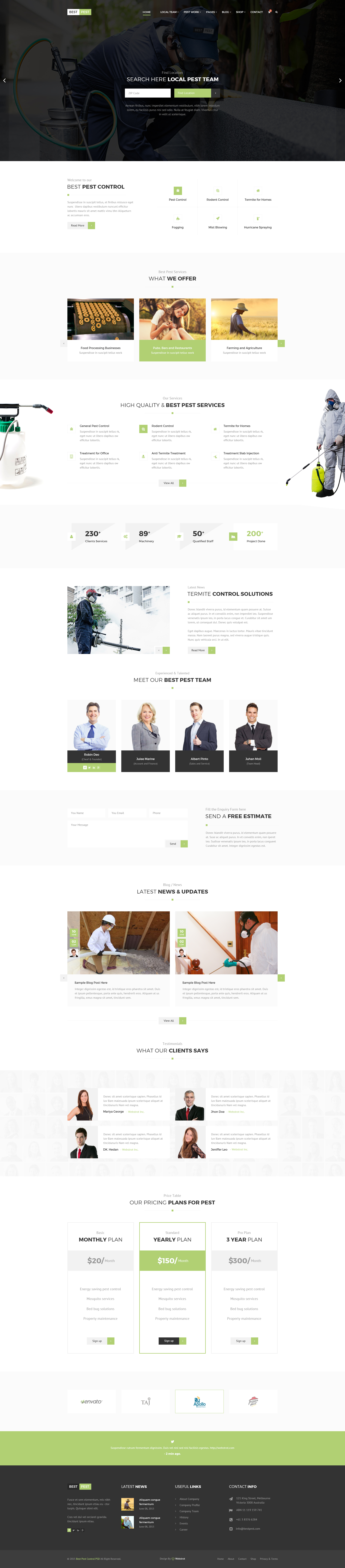 Best Pest | Professional Local Pest Control Multipurpose PSD Template