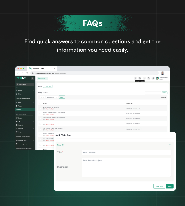 Taxido | Full Solution Taxi Cab Booking with Laravel and React Native