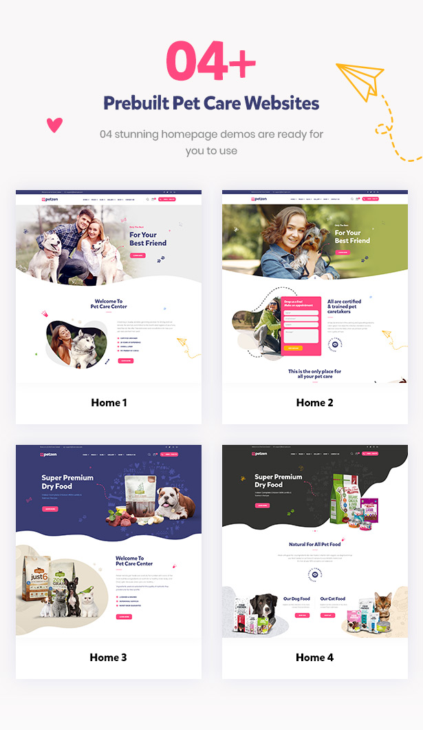 Petzen Pet care WordPress Theme premade demo websites