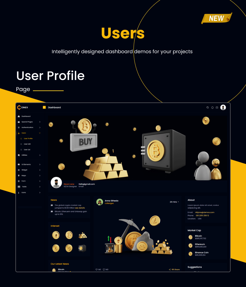 COINEX - Crypto Currency Admin Dashboard Template - 18