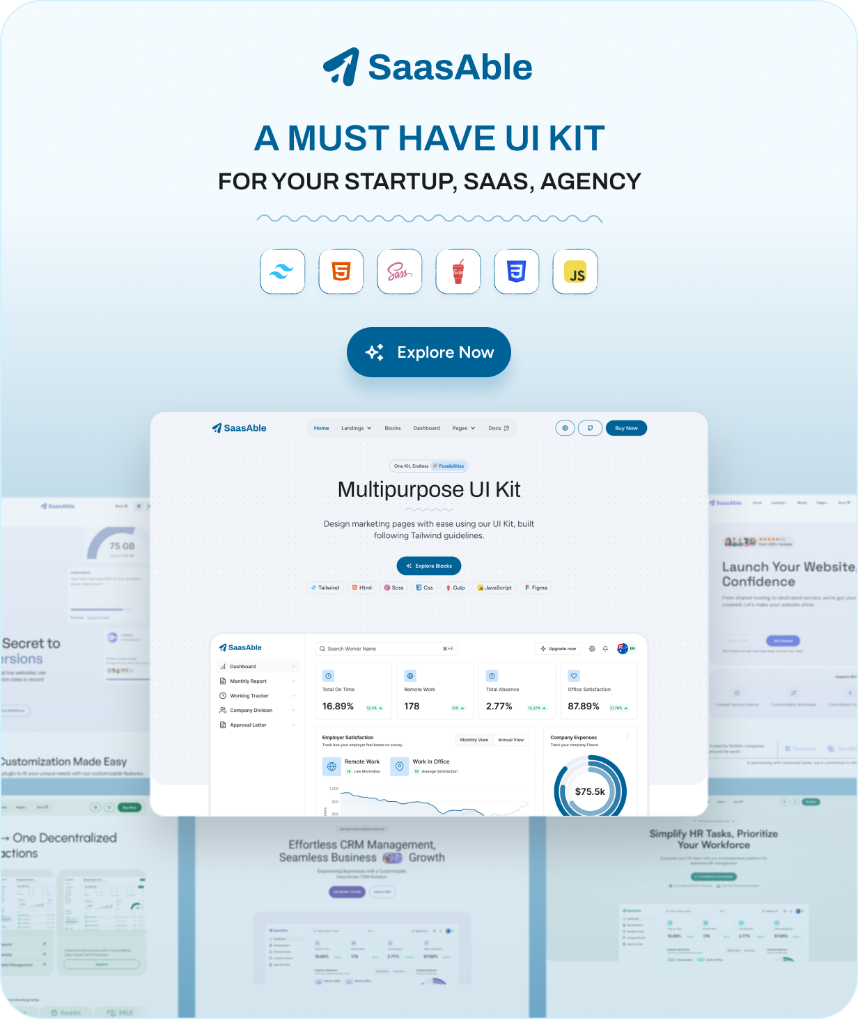 SaasAble - Tailwind Multipurpose UI Kit for Saas, Startup & Agency - 1