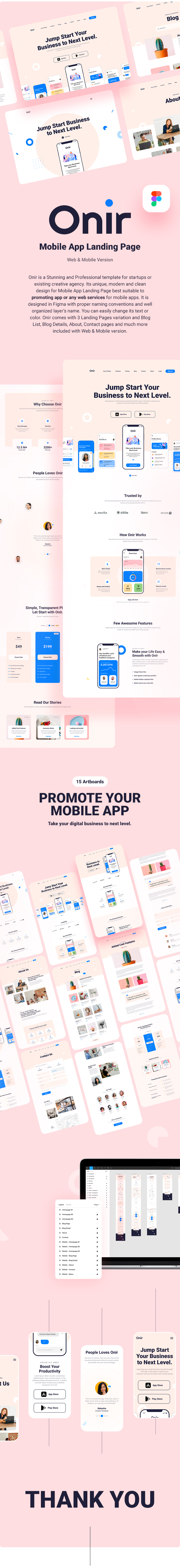 Onir - Mobile App Landing Page Figma Template - 2