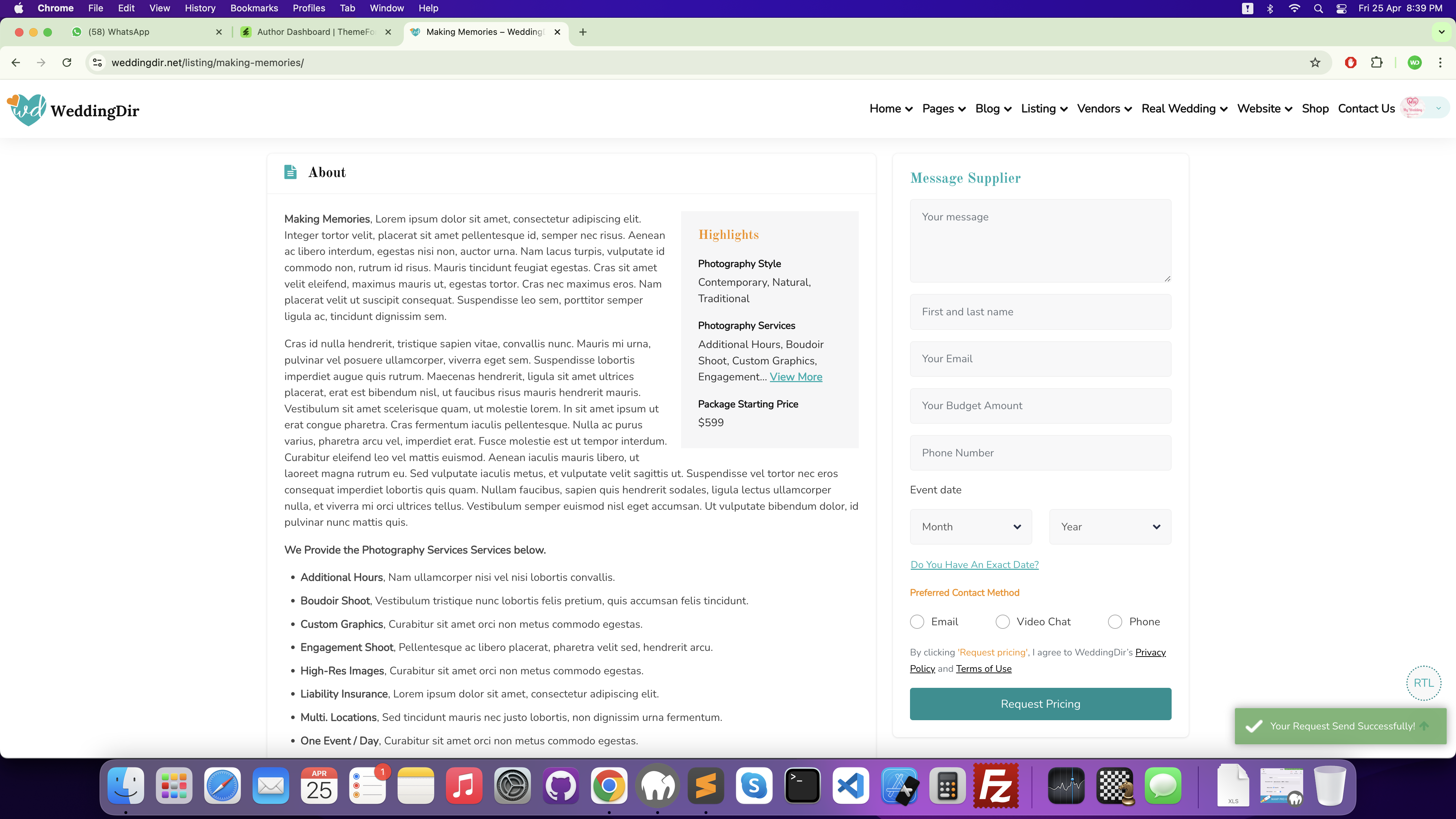 request-quote-sending-successfully