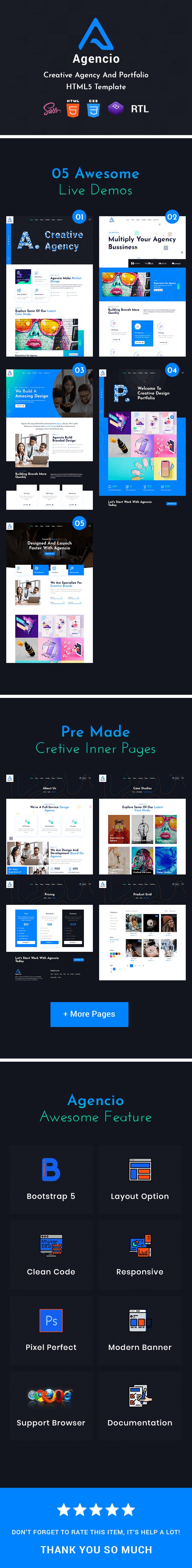 Agencio - Creative Agency And Portfolio HTML5 Template - 2