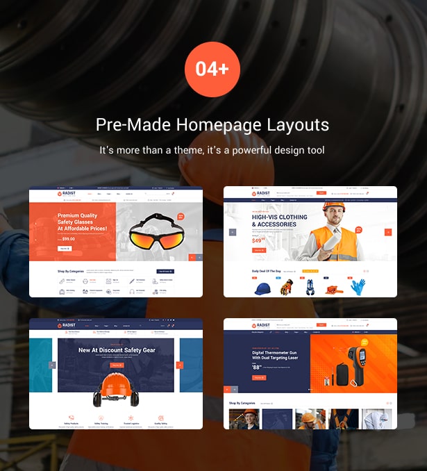 04+ pre-made homepage layouts