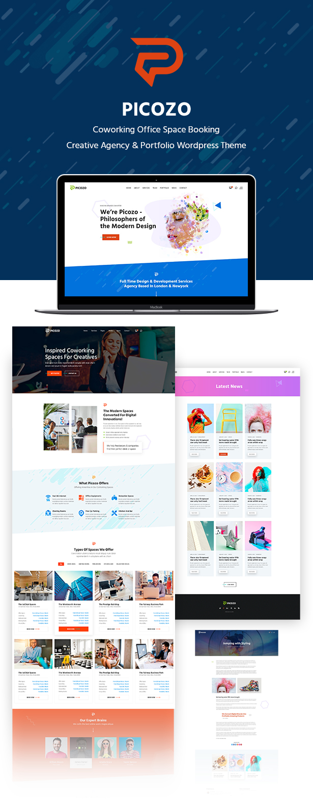 Picozo - Coworking and Office Space WordPress Theme - 1
