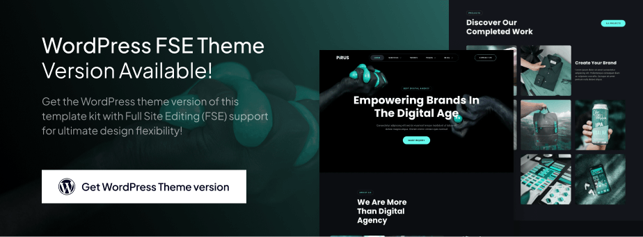 PIRUS – Dark Digital Agency Elementor Template Kit - 1