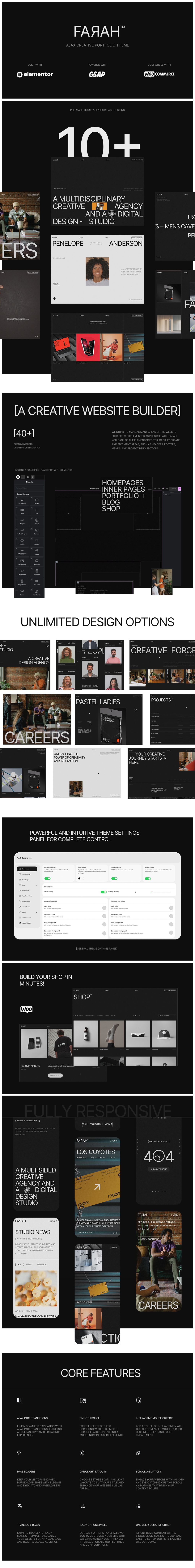 Farah - AJAX Creative Portfolio WordPress Theme - 1