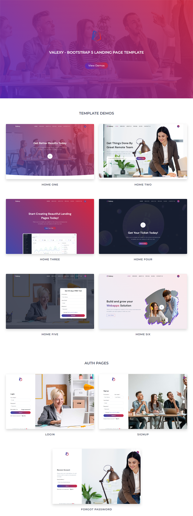 Valexy - Bootstrap 5 Landing Template - 1