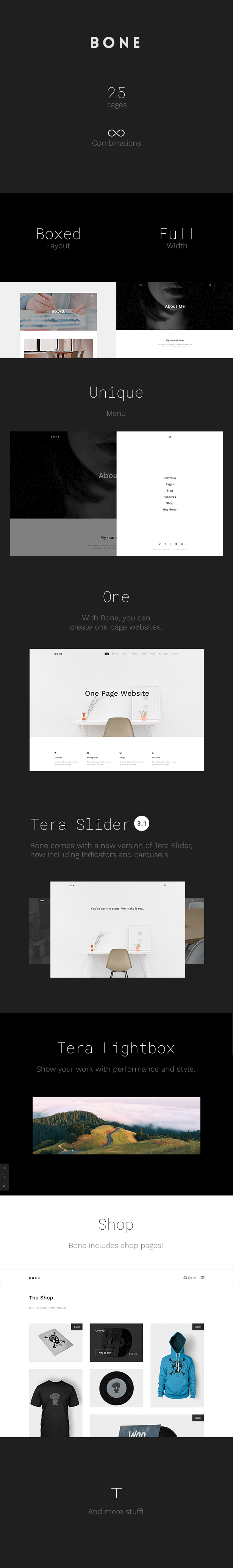 Bone | Agency Portfolio HTML5 Template for designers, photographers, freelancers or businesses
