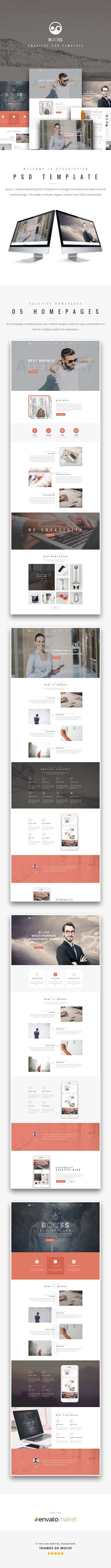 Booss | Creative Multipurpose Marketing PSD Template - 2