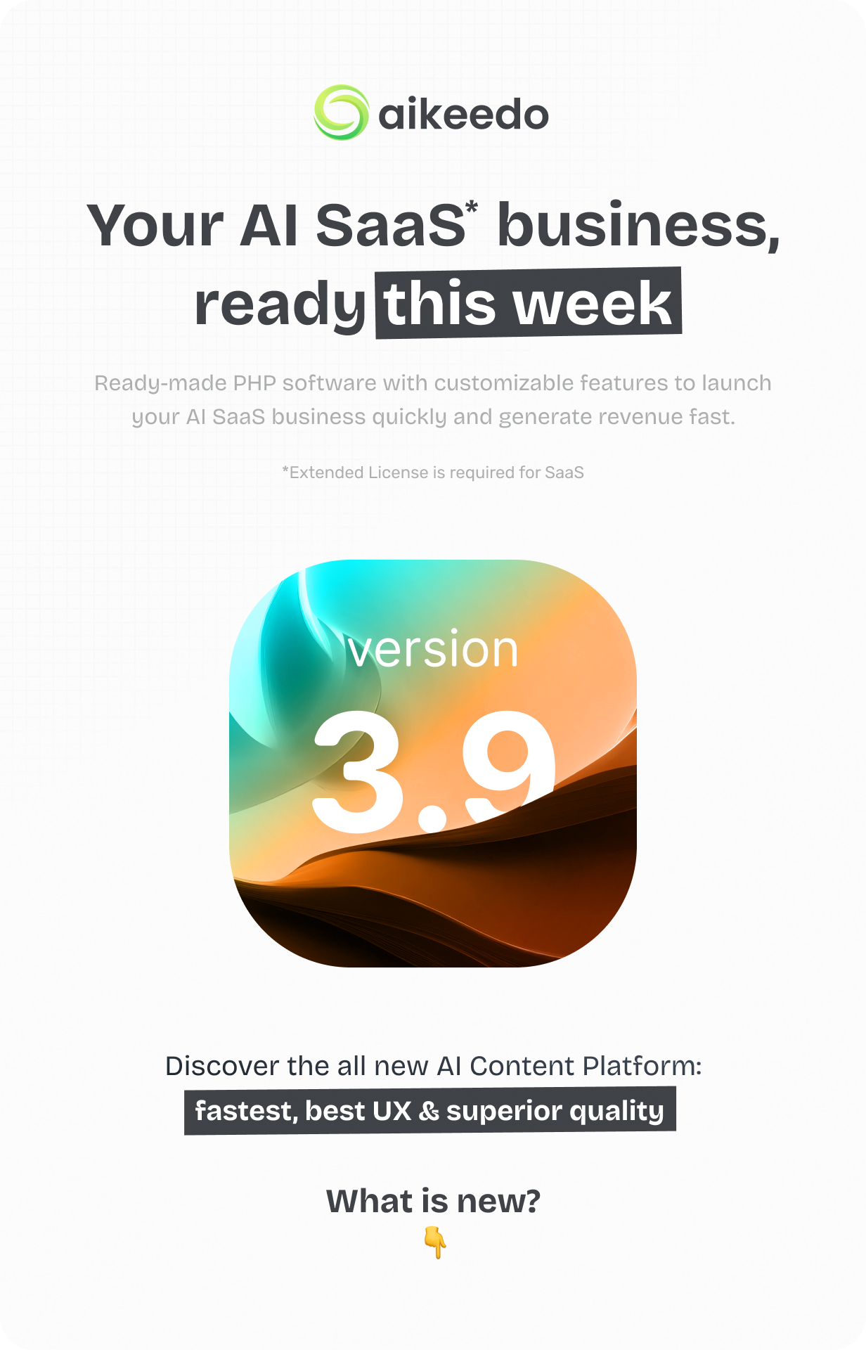 Aikeedo Version 3.9 @heyaikeedo #aikeedo