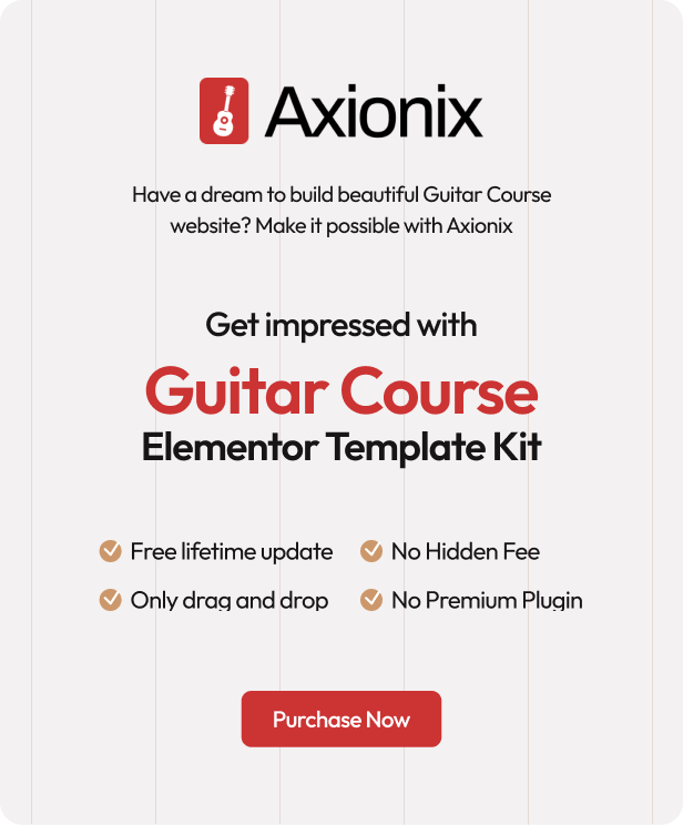 Axionix - Guitar Course Elementor Template Kit - 1