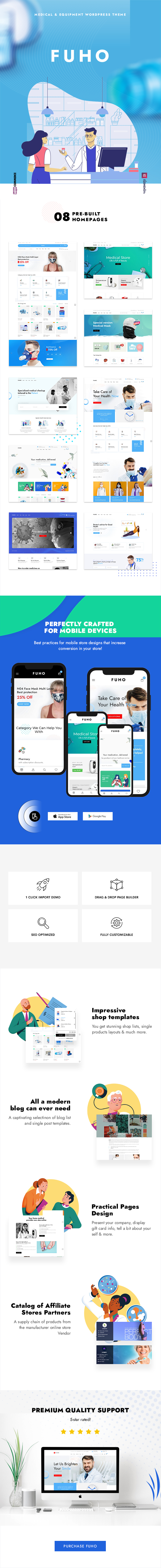 Pharmacy Store WooCommerce WordPress Theme Fuho Preview