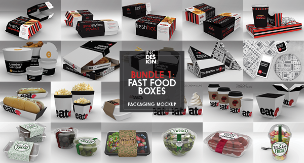 Fast Food Boxes Vol.1: Take Out Packaging MockUps, Graphic Templates -  Envato Elements