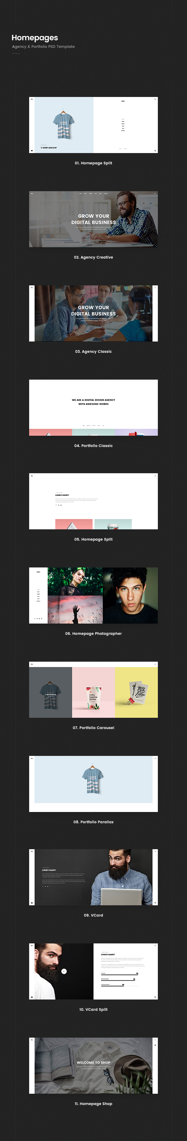 Prex | Creative Agency & Portfolio PSD Template - 1