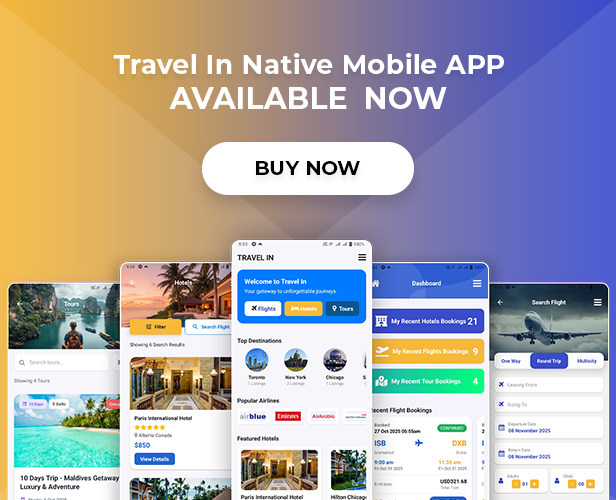 Travelin - Hotel & Air Tickets Booking Laravel Script - 1