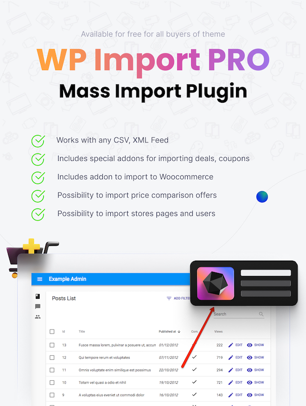 Mass import to woocommerce