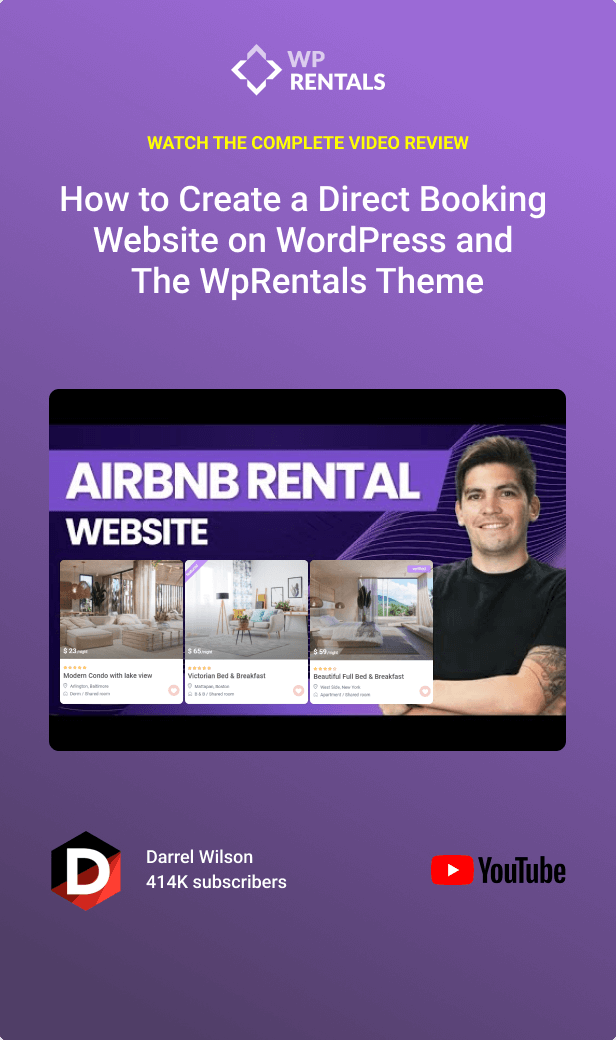 WP Rentals - Booking Accommodation WordPress Theme