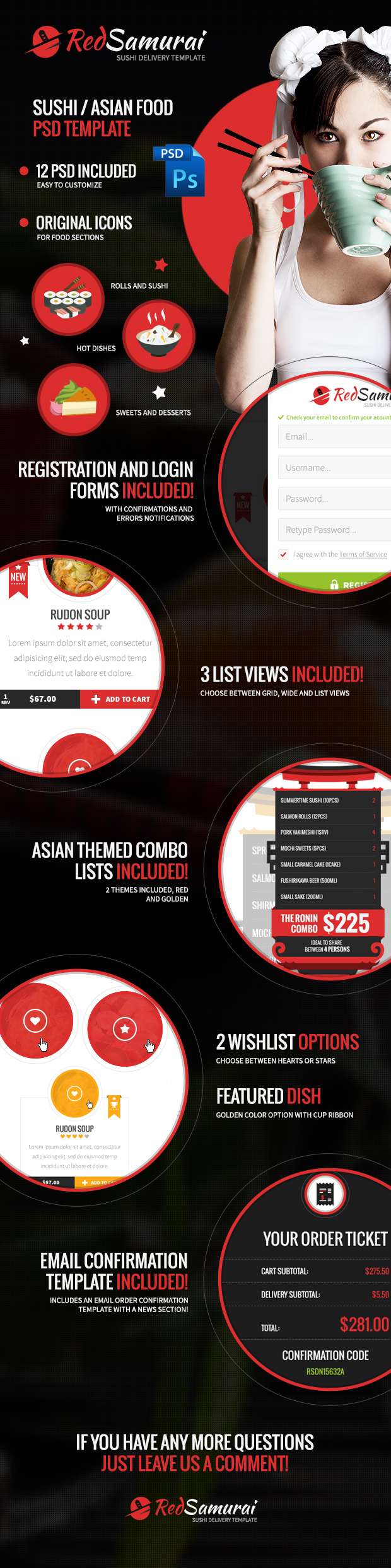 Red Samurai PSD Template - 7