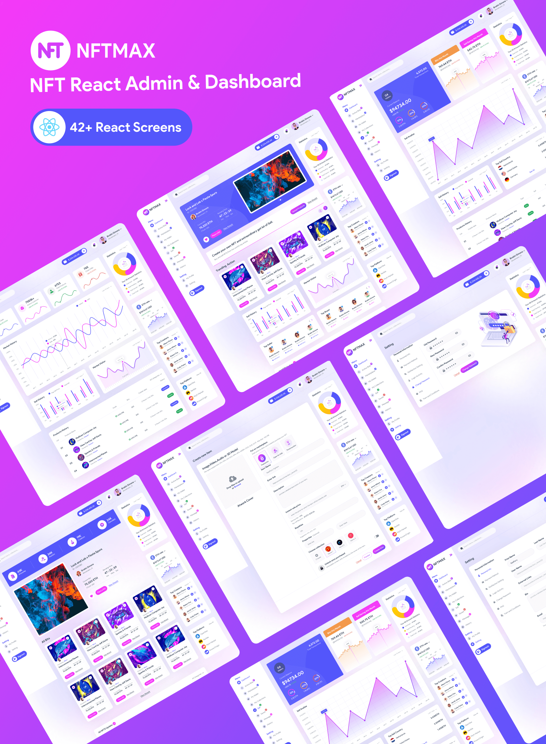 NFTMAX- NFT React Admin Dashboard Template