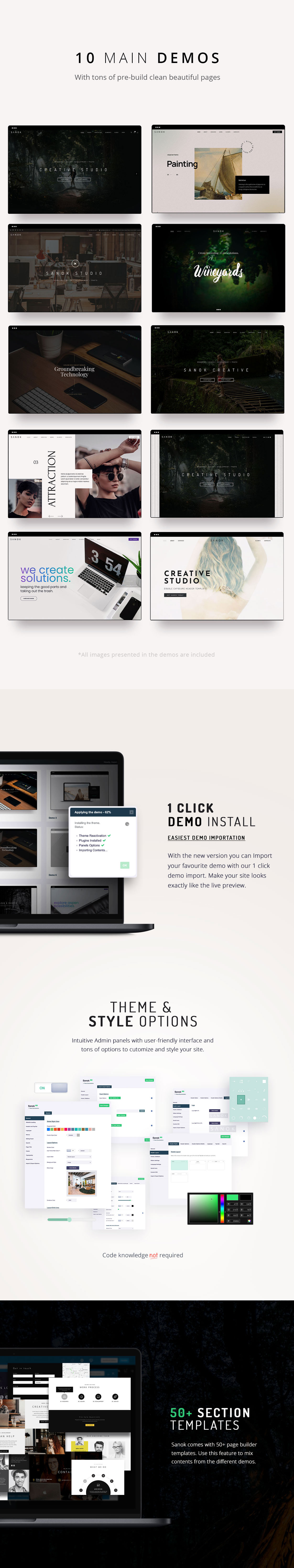 Sanok - Clean Minimalist One & Multipage WordPress Theme - 1