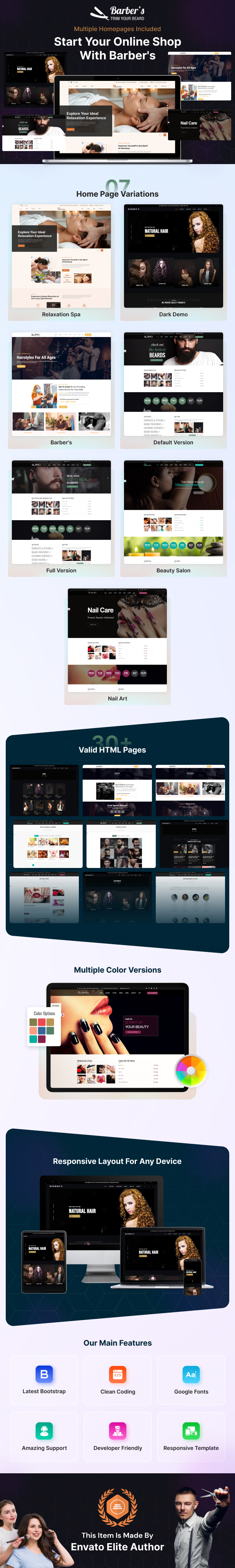 Spa, Hair Salon & Beauty, Barber Shop Html Template - 7