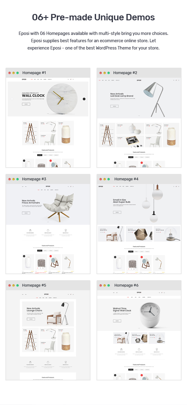 Eposi - Minimal Theme for WooCommerce WordPress