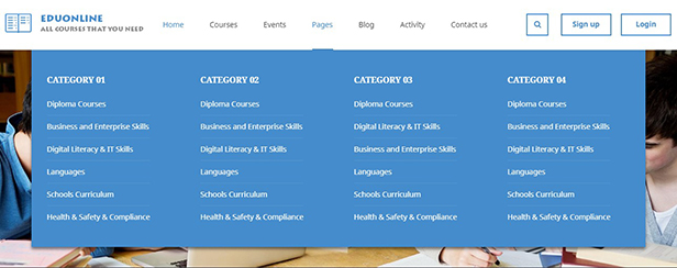 Eduonline Mega Menu