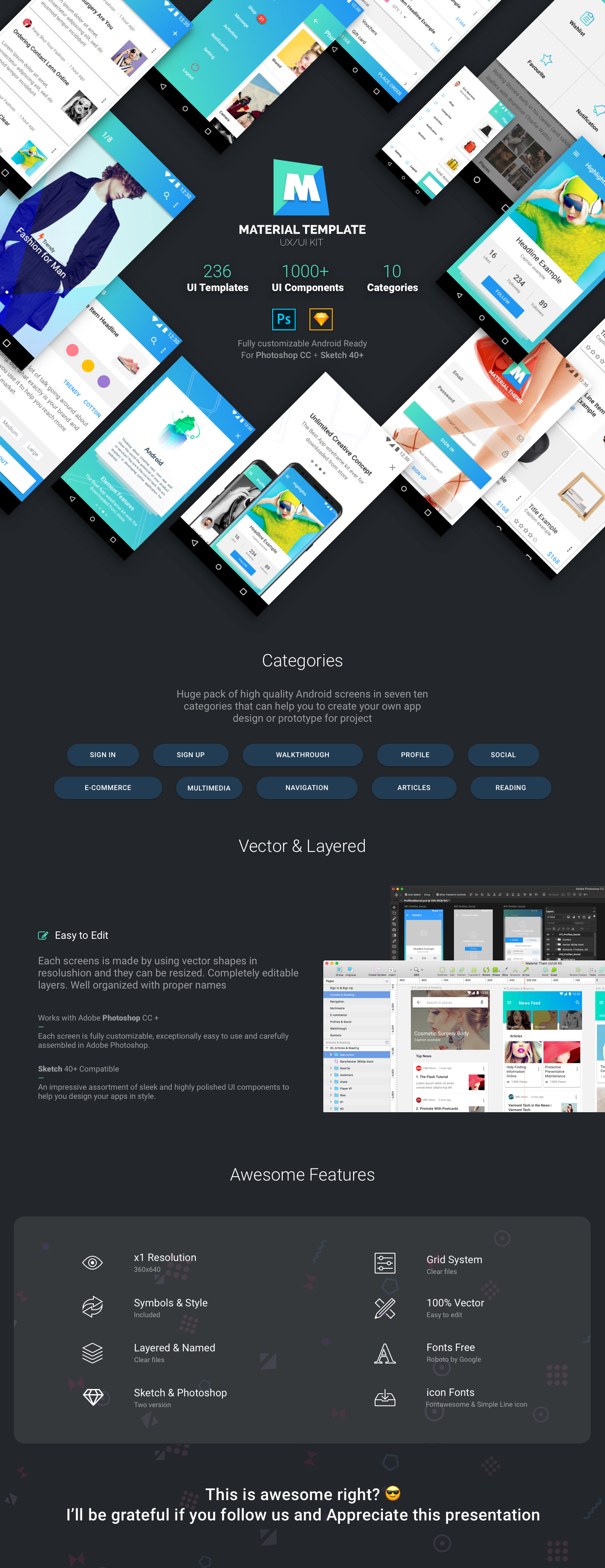 Material Template UX/UI Kit - 1